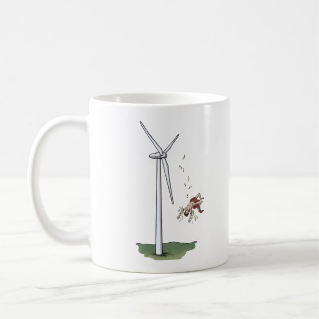 Icarus meets a wind turbine coffee mug (Left)