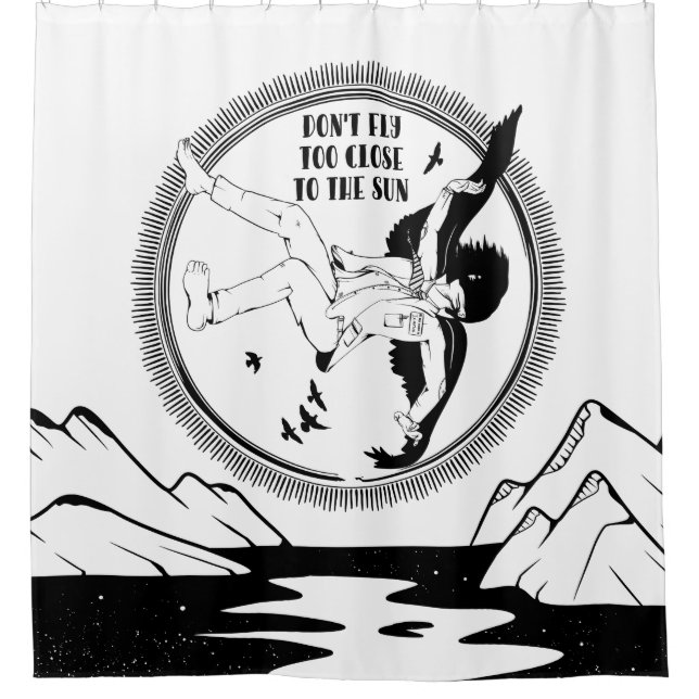 ICARUS MOUNTAIN SUIT 1000 lower Shower Curtain (Front)