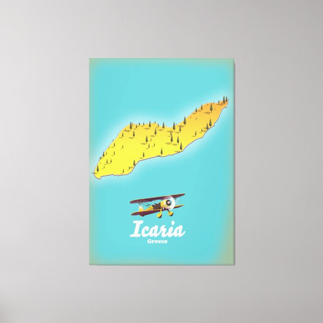 Icasia Greece travel poster. Canvas Print (Front)