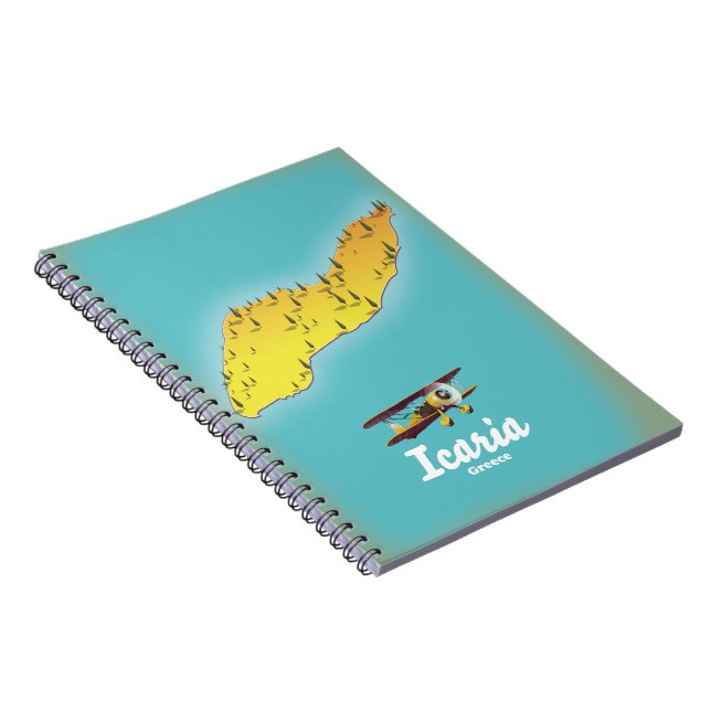 Icasia Greece travel poster. Notebook (Right Side)