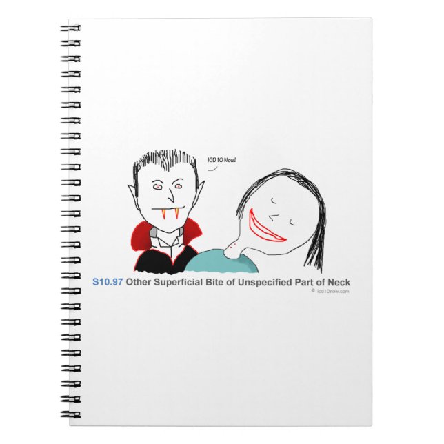 ICD-10: S10.97 Other superficial bite Notebook (Front)