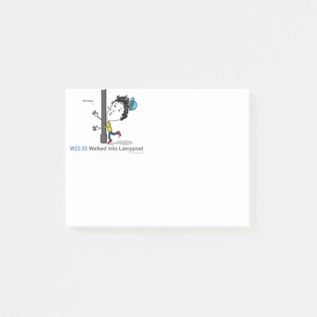 ICD-10: W22.02 Walked into lamppost Post-it Notes (Front)