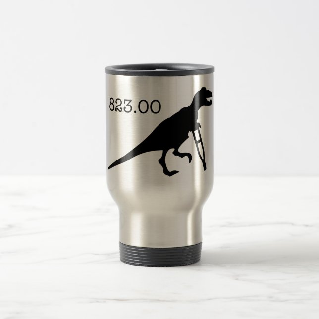 ICD-9 Code 823.00 - Injured Dinosaur Travel Mug (Center)