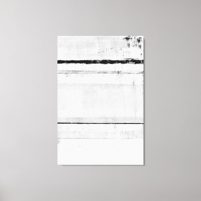 'Ice Age' Black and White Abstract Art Canvas Print (Front)