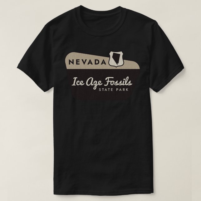 Ice Age Fossils State Park Nevada Welcome Sign T-Shirt (Design Front)