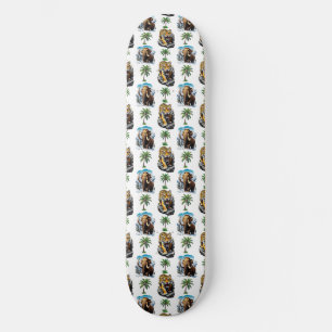 Ice Age Mammoth Sabertooth Tiger Pattern Design Skateboard