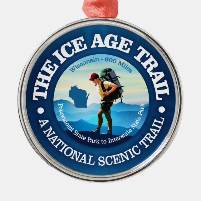 Ice Age Trail (C) Metal Tree Decoration (Front)