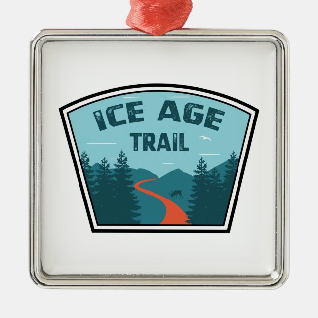 Ice Age Trail Metal Tree Decoration (Front)