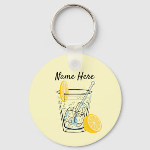 Ice and a Slice of lemon Personalised Key Ring