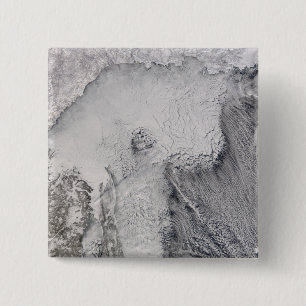 Ice and cloud streets in the Sea of Okhotsk 15 Cm Square Badge