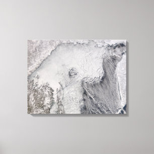 Ice and cloud streets in the Sea of Okhotsk Canvas Print