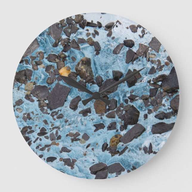 Ice and rock, Glacial Ice Wall Clock (Front)