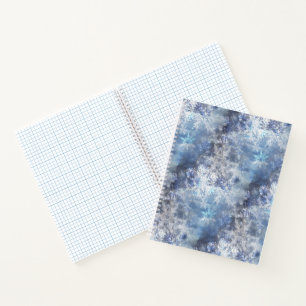 Ice and Snow Textured Blue Christmas Pattern Notebook