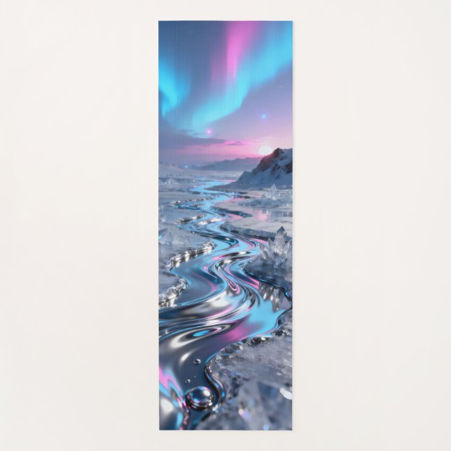 ice and snow world melted into flowing streams yoga mat (Front)