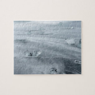 Ice and water on a beach, iceland jigsaw puzzle