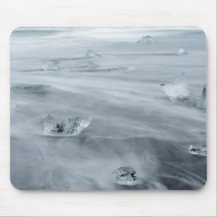 Ice and water on a beach, iceland mouse mat