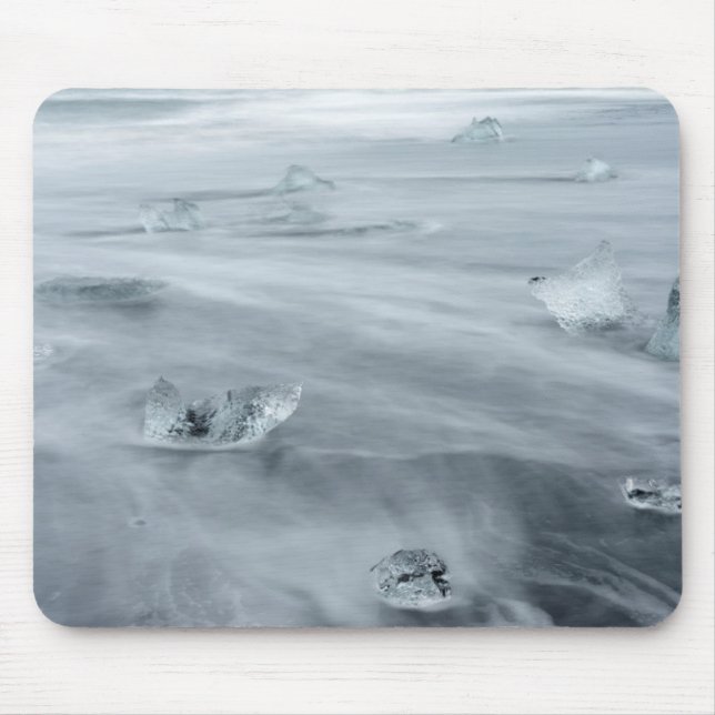 Ice and water on a beach, iceland mouse mat (Front)