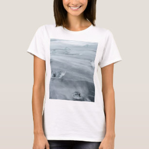 Ice and water on a beach, iceland T-Shirt