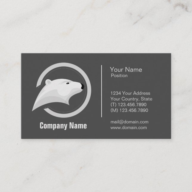 Ice Bear Logo - Professional Business Card (Front)