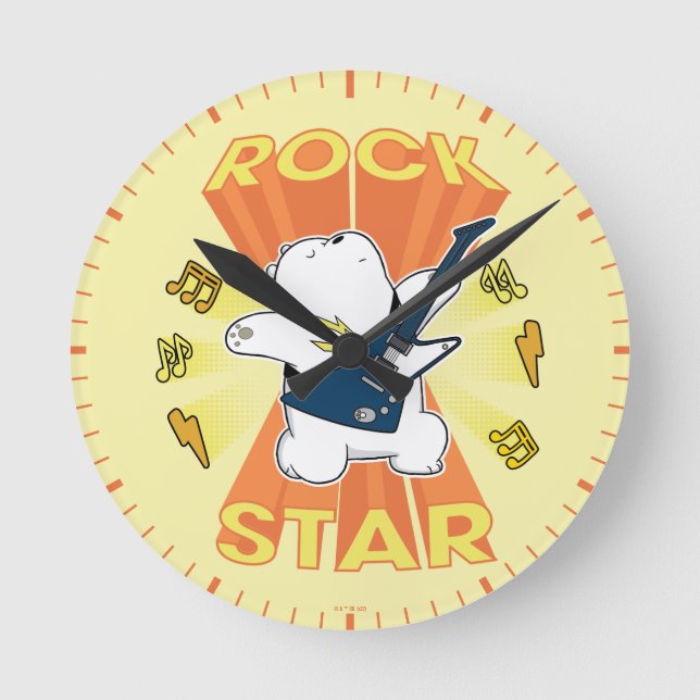 Ice Bear - Rock Star Round Clock (Front)