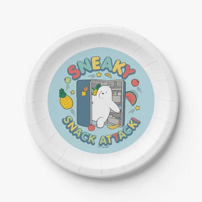 Ice Bear - Sneaky Snack Attack! Paper Plate (Front)