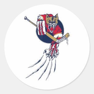 Ice Beast Lion Panther Cougar Hockey Claws Logo Classic Round Sticker
