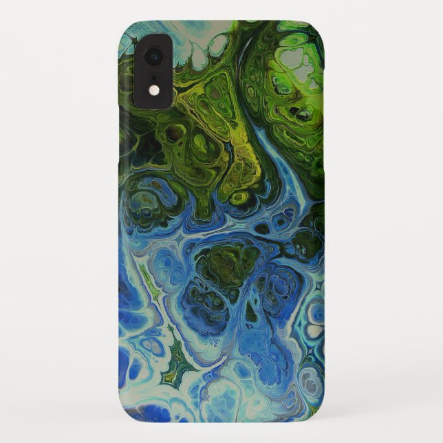 Ice Blue and Olive Swirl Case Mate Phone Case (Back)