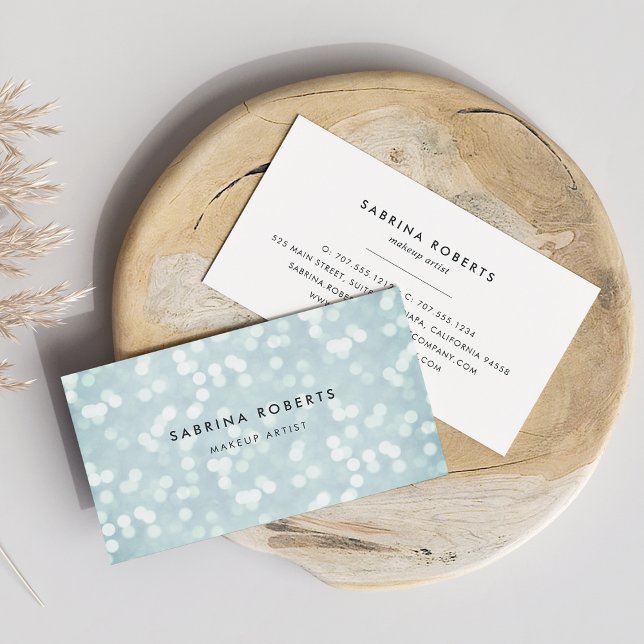 Ice Blue Bokeh Lights Business Card (Creator Uploaded)