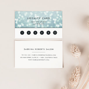 Ice Blue Bokeh   Loyalty Card
