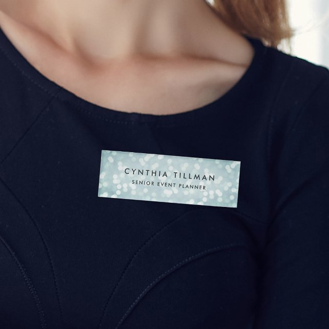 Ice Blue Bokeh Name Tag (Creator Uploaded)
