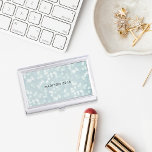 Ice Blue Bokeh Personalized Business Card Holder<br><div class="desc">Elegant business card case features a background of bokeh lights in shades of ice blue and pale pastel aqua,  with your name,  monogram or company name in the center.</div>