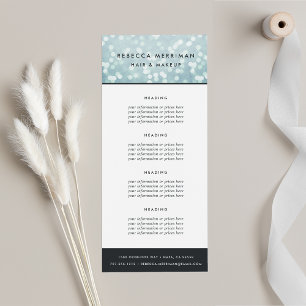 Ice Blue Bokeh Pricing or Services Rack Card