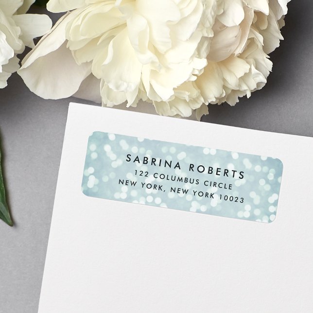 Ice Blue Bokeh Return Address (Creator Uploaded)