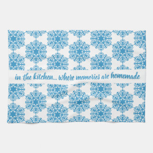 Ice-Blue Christmas Snowflake Kitchen Towels