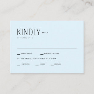 Ice Blue Contemporary Wedding RSVp Enclosure Card