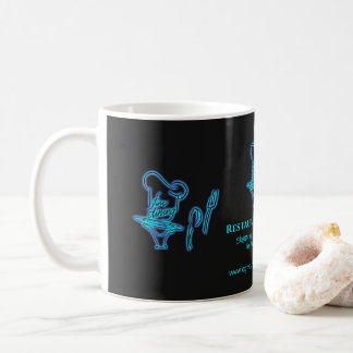 Ice blue fine dining restaurant logo coffee mug