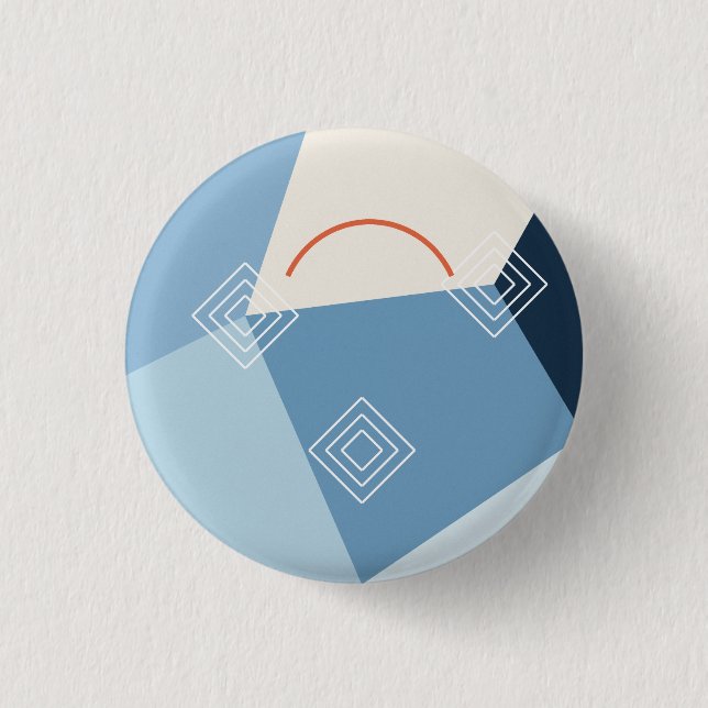 Ice Blue Glacier Geometry 3 Cm Round Badge (Front)