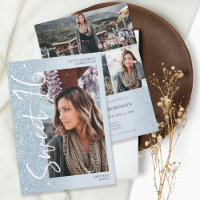 Ice blue glitter ombre script 4 photos Sweet 16