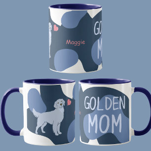 Ice Blue Golden Retriever Custom Name – Golden Mom Mug