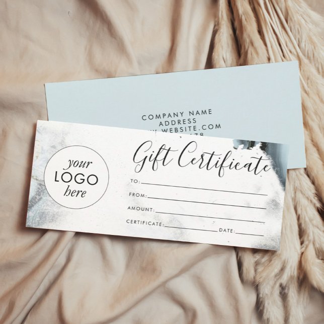 Ice Blue Grey Black Marble Gift Certificate (Ice Blue Gray Black Marble Gift Certificate)