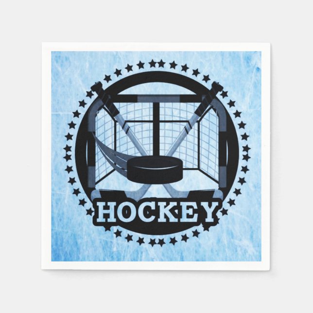 Ice Blue Hockey Napkin (Front)