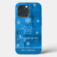 Ice Blue Ho'oponopono and snowflake personalised
