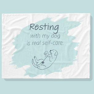 Ice Blue Labrador Retriever Dog Mum Self‑Care  Fleece Blanket