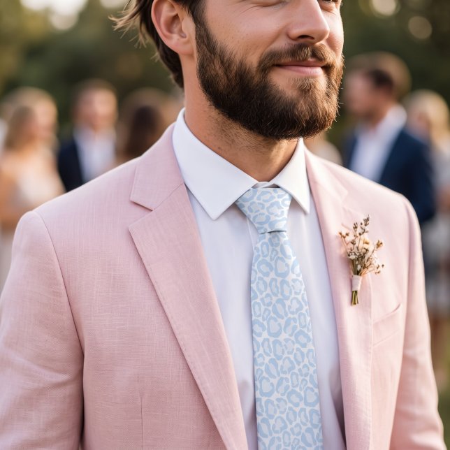 Ice Blue Leopard Print Tie (Creator Uploaded)