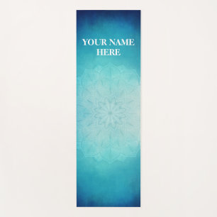 Ice Blue Natural Mandala Floral Yoga Mat