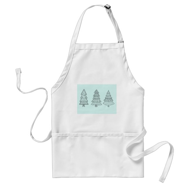 Ice blue pastel elegant stylish Christmas trees Standard Apron (Front)