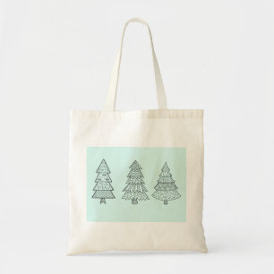 Ice blue pastel elegant stylish Christmas trees Tote Bag