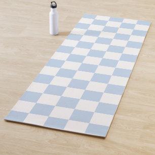 Ice Blue Retro Check Yoga Mat