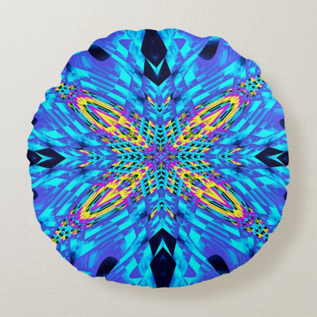 ICE BLUE ROUND CUSHION (Front)