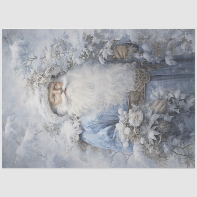 Ice Blue Santa Tissue Paper (Front)
